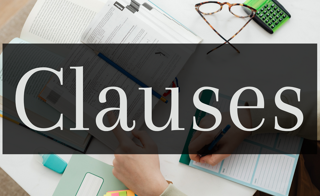 Study materials and the word "Clauses."